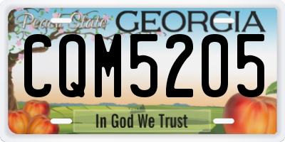 GA license plate CQM5205