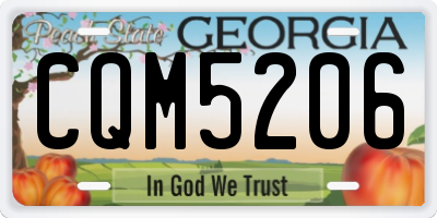 GA license plate CQM5206