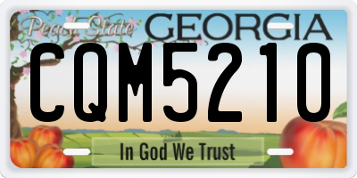 GA license plate CQM5210