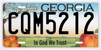 GA license plate CQM5212