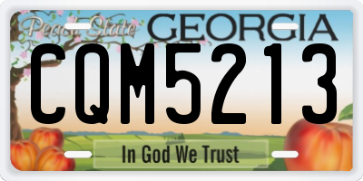 GA license plate CQM5213