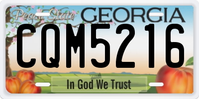 GA license plate CQM5216