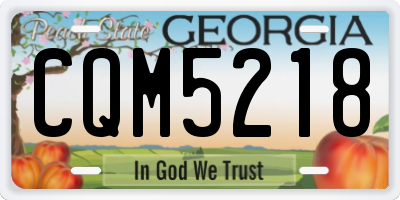 GA license plate CQM5218