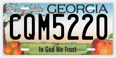 GA license plate CQM5220
