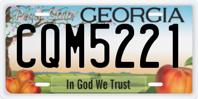 GA license plate CQM5221