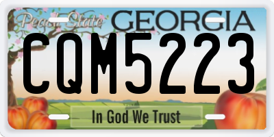 GA license plate CQM5223