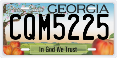 GA license plate CQM5225