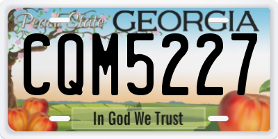 GA license plate CQM5227