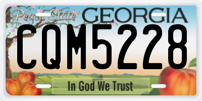 GA license plate CQM5228