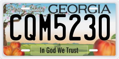 GA license plate CQM5230