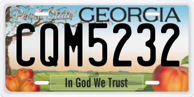 GA license plate CQM5232