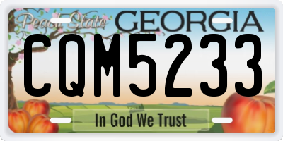 GA license plate CQM5233