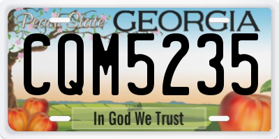 GA license plate CQM5235