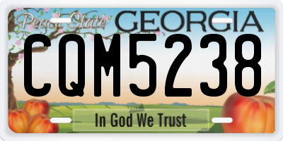 GA license plate CQM5238