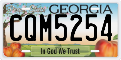 GA license plate CQM5254