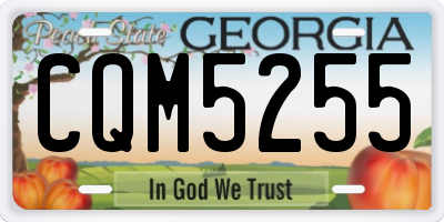 GA license plate CQM5255