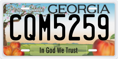GA license plate CQM5259