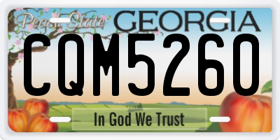 GA license plate CQM5260