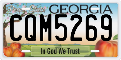 GA license plate CQM5269