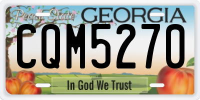 GA license plate CQM5270