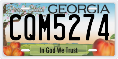 GA license plate CQM5274