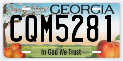GA license plate CQM5281