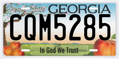 GA license plate CQM5285