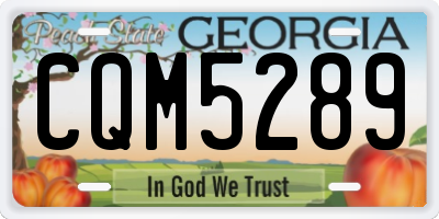 GA license plate CQM5289