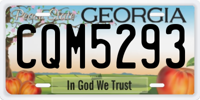 GA license plate CQM5293