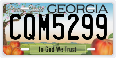 GA license plate CQM5299