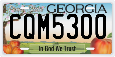 GA license plate CQM5300
