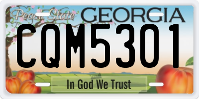 GA license plate CQM5301