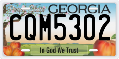 GA license plate CQM5302