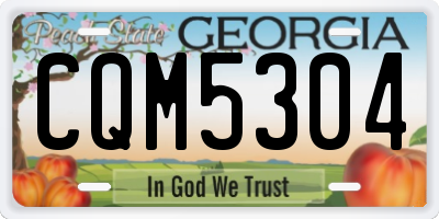 GA license plate CQM5304