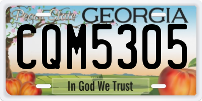 GA license plate CQM5305