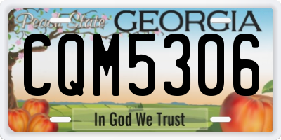 GA license plate CQM5306