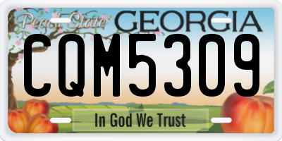 GA license plate CQM5309