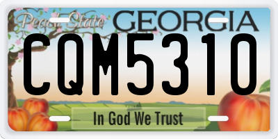 GA license plate CQM5310