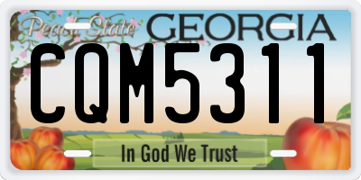 GA license plate CQM5311