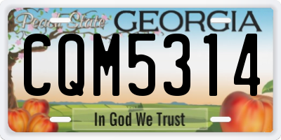 GA license plate CQM5314