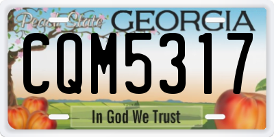 GA license plate CQM5317