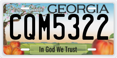 GA license plate CQM5322