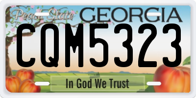 GA license plate CQM5323