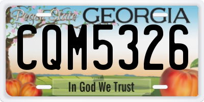 GA license plate CQM5326