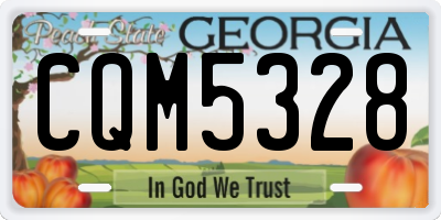 GA license plate CQM5328