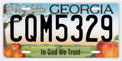 GA license plate CQM5329