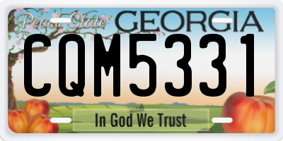 GA license plate CQM5331
