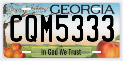 GA license plate CQM5333