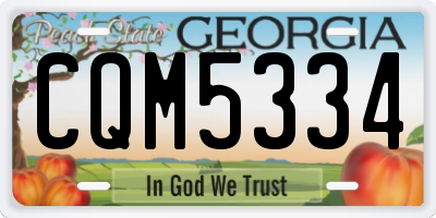 GA license plate CQM5334