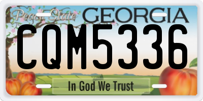 GA license plate CQM5336
